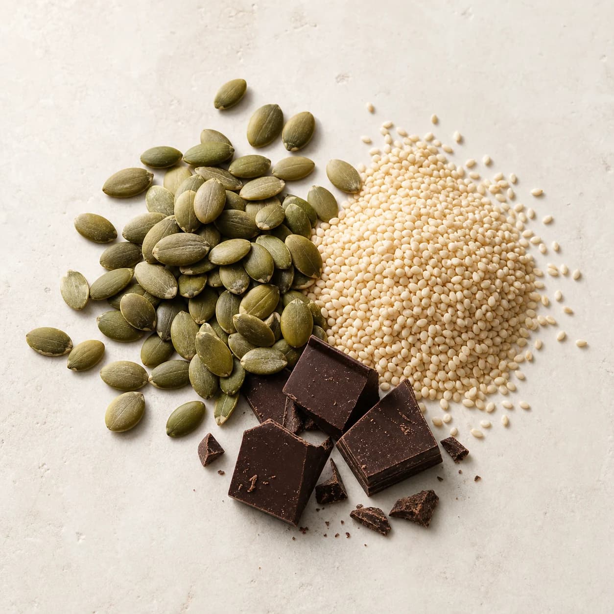 Graines, sésame et cacao